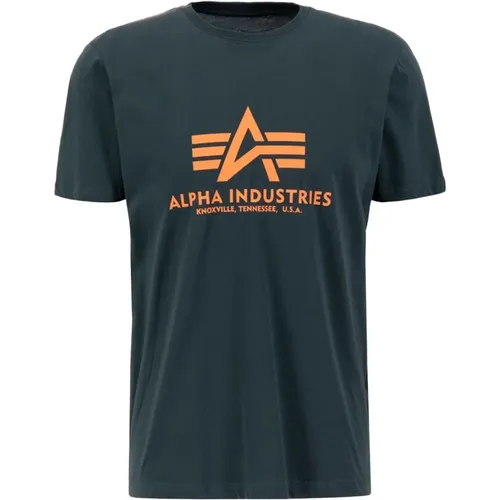 Herren Basic T-Shirt mit kurzen Ärmeln - alpha industries - Modalova