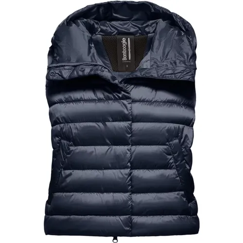 Shiny Nylon Padded Vest with Hood , female, Sizes: XS, 2XL, 3XL, L, S, XL, M - BomBoogie - Modalova