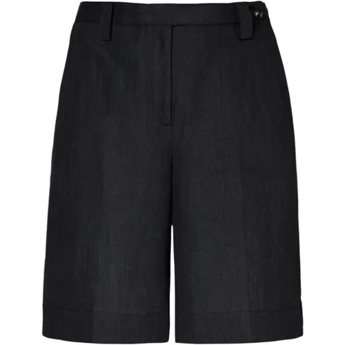 Delavè Leinen Bermuda Shorts Loose Fit , Damen, Größe: 3XS - Massimo Alba - Modalova