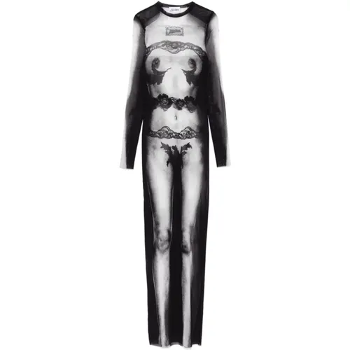 Mesh Design Semi-Sheer Dress , female, Sizes: L - Jean Paul Gaultier - Modalova