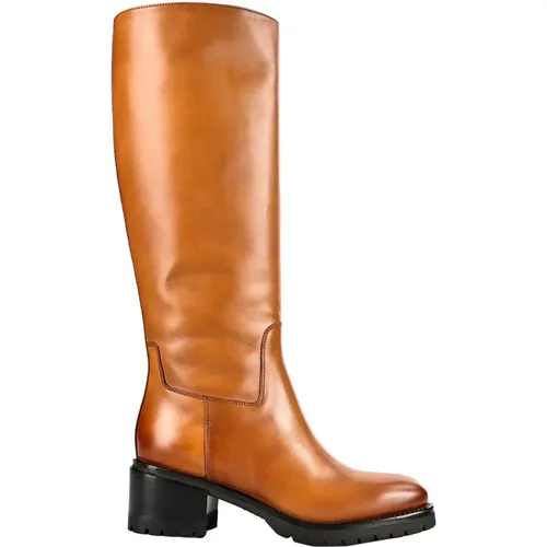 Italian Leather High Boots for Women , female, Sizes: 2 UK, 3 UK, 6 UK, 5 UK, 4 UK - Santoni - Modalova