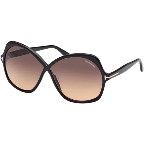 Schwarze/Rauchgetönte Sonnenbrille Rosemin FT 1013 , unisex, Größe: 64 MM - Tom Ford - Modalova