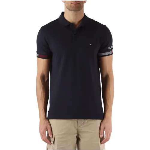 Slim Fit Baumwoll-Viskose-Polo-Shirt mit Logo-Stickerei , Herren, Größe: 2XL - Tommy Hilfiger - Modalova