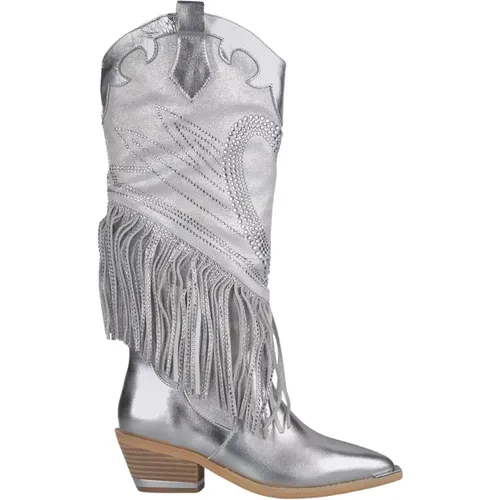 Glitzernder Fringed Cowboy Boot , Damen, Größe: 40 EU - Alma en Pena - Modalova