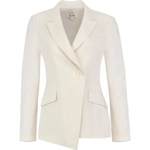 Tailored asymmetric blazer in Sandy , female, Sizes: XS, S, XL, M, L - Jaaf - Modalova