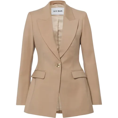 Maßgeschneiderter Blazer mit Goldenen Knopfdetails , Damen, Größe: 2XL - IVY OAK - Modalova