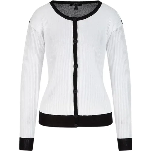 Monochrome Knit Cardigan Sweater , female, Sizes: S - Armani Exchange - Modalova