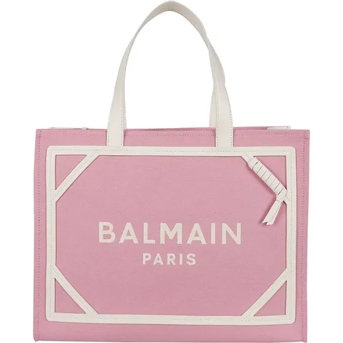 Rose Creme Canvas Shopper Tasche,Tote Bags - Balmain - Modalova