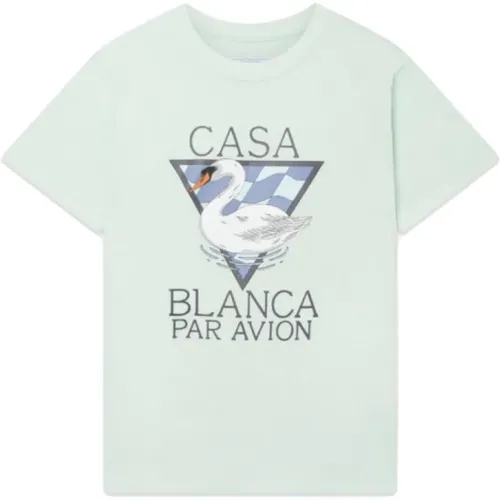 Grünes Aion T-Shirt mit bedrucktem Logo - Casablanca - Modalova