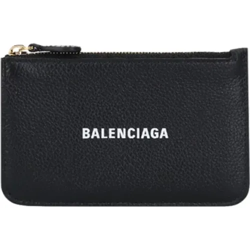Hammered Leather Credit Card Wallet , female, Sizes: ONE SIZE - Balenciaga - Modalova