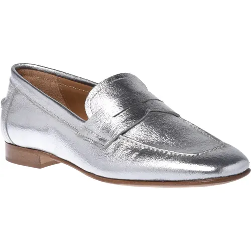 Loafer in silver laminated calfskin , Damen, Größe: 40 EU - Baldinini - Modalova