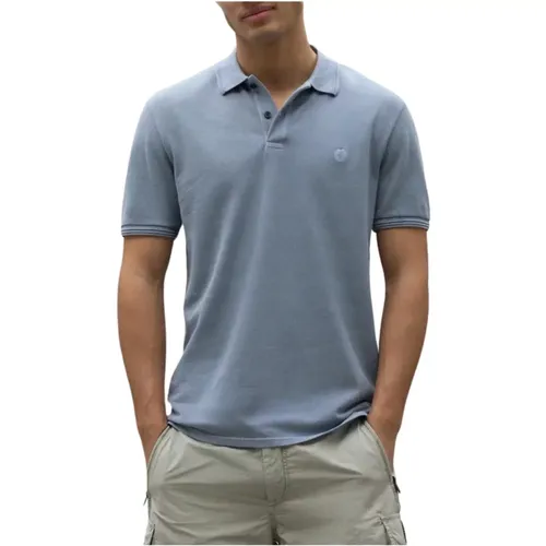 Gewaschenes Blaues Polo-Shirt Mann , Herren, Größe: M - Ecoalf - Modalova