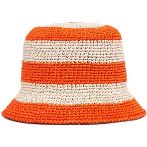 Colorful Raffia Crochet Bucket Hat , female, Sizes: ONE SIZE - La DoubleJ - Modalova