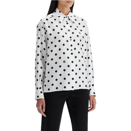 Polka Dot Silk Blouse , female, Sizes: M, S - Dolce & Gabbana - Modalova