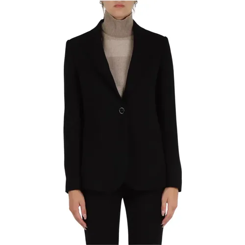 Diagonal Fabric Single-Breasted Jacket , female, Sizes: M, XS, L, S - Emporio Armani - Modalova