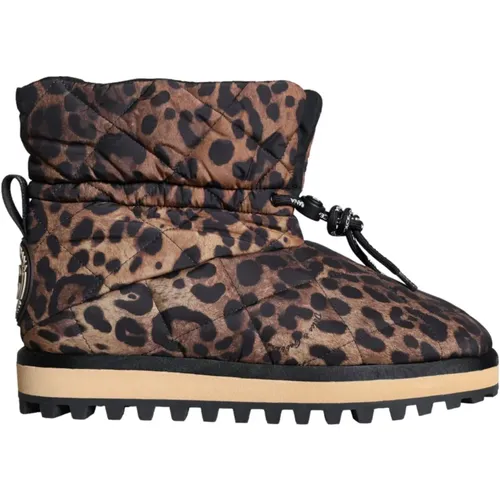 Leopard Ankle Boots Padded Shoes , male, Sizes: 10 UK - Dolce & Gabbana - Modalova