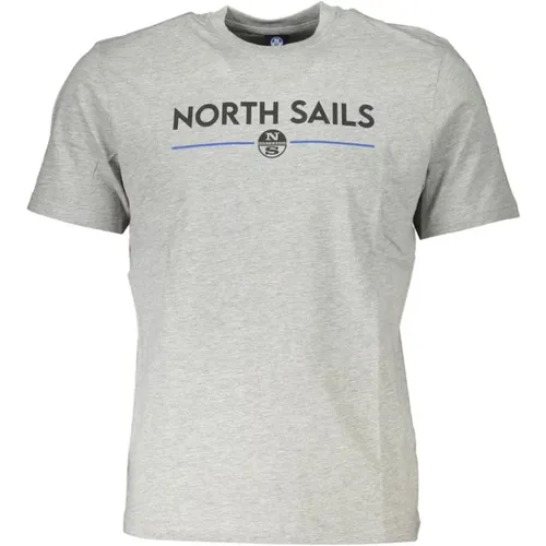 Druck Logo Rundhals T-Shirt , Herren, Größe: L - North Sails - Modalova