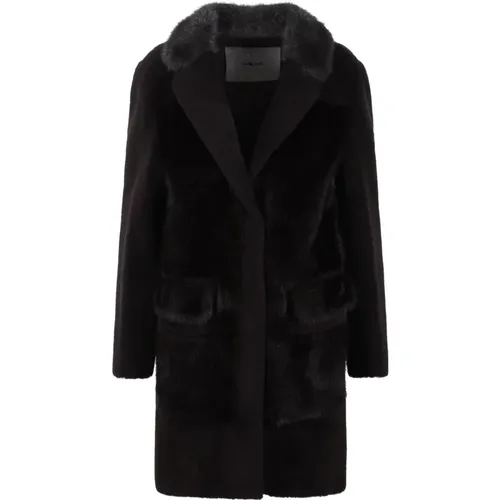Merino Wool Fur Coat , female, Sizes: L - Blancha - Modalova