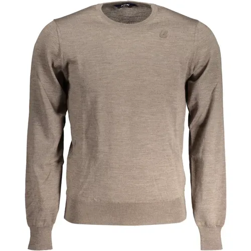 Brauner Pullover mit langen Ärmeln und Logo , Herren, Größe: 3XL - K-way - Modalova