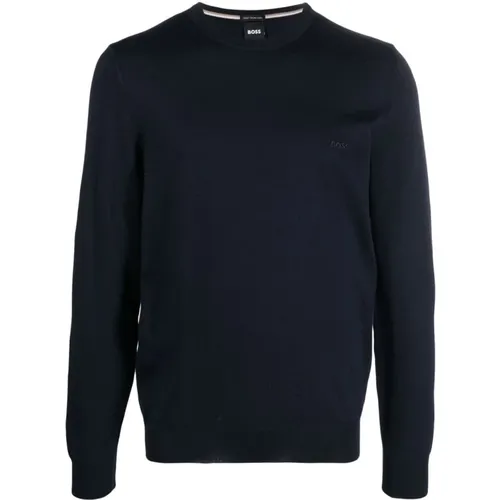 Botto-L Knitwear in Navy Virgin Wool , male, Sizes: 3XL - Hugo Boss - Modalova