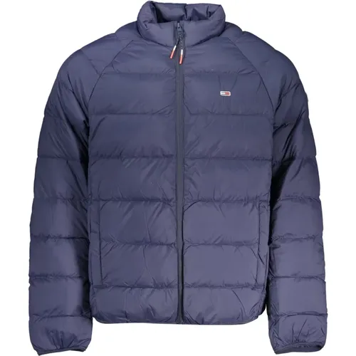 Blaue Jacke mit Langen Ärmeln und Taschen , Herren, Größe: 2XL - Tommy Hilfiger - Modalova