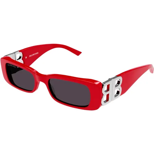 Rot/Dunkelgrau Sonnenbrille , Damen, Größe: 51 MM - Balenciaga - Modalova