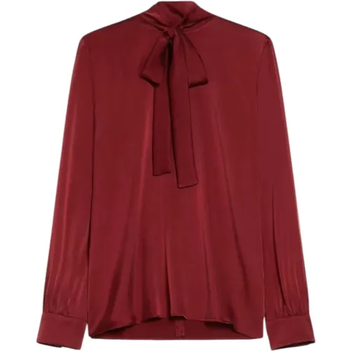 Seidensatin Bluse Bordeaux , Damen, Größe: S - Max Mara - Modalova