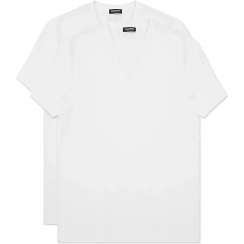 Einfarbiges 2er Pack Logo T-Shirt , Herren, Größe: L - Dsquared2 - Modalova