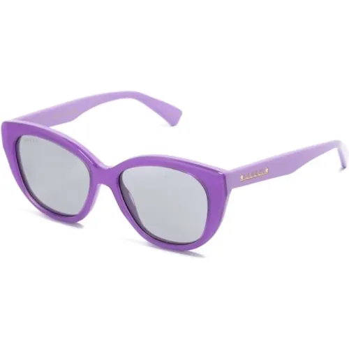 Lila Sonnenbrille mit Zubehör , Damen, Größe: 54 MM - Gucci - Modalova