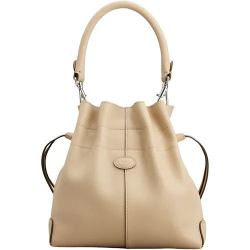 Mini Leather Bucket Bag Sand , female, Sizes: ONE SIZE - TOD'S - Modalova