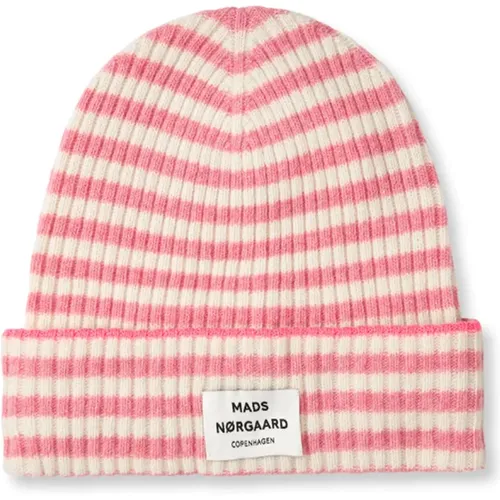 Ribbed Knit Hat - Anju Tilbehør 202836 Begonia Pink , female, Sizes: ONE SIZE - Mads Nørgaard - Modalova