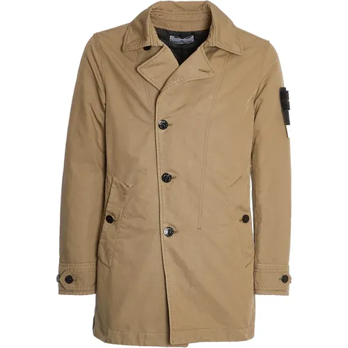 Elegant Biscuit Short Trench Coat - Stone Island - Modalova