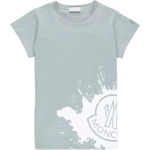 Grünes Logo-T-Shirt für Kinder - Moncler - Modalova