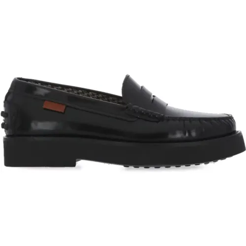 Leather Loafers with Rubber Sole , female, Sizes: 8 UK, 7 UK, 4 UK, 3 UK, 5 UK, 6 UK, 4 1/2 UK, 5 1/2 UK, 3 1/2 UK - TOD'S - Modalova