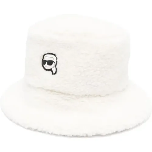 Milk Sheepskin Bucket Hat , female, Sizes: ONE SIZE - Karl Lagerfeld - Modalova