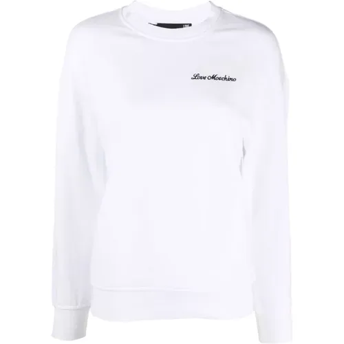 Casual Long Sleeve Cotton Sweatshirt , female, Sizes: S - Love Moschino - Modalova