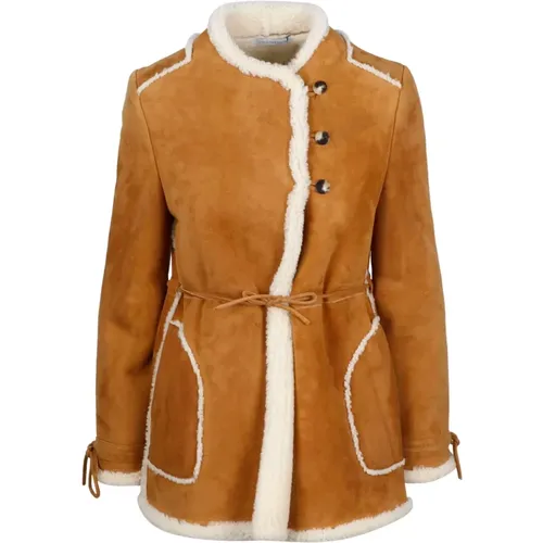 Shearling Mid Coat , female, Sizes: XS - JW Anderson - Modalova