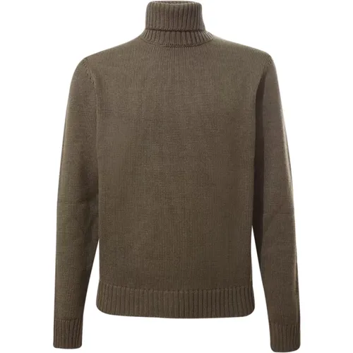 Grüner Merinowolle Rollkragenpullover - Zanone - Modalova