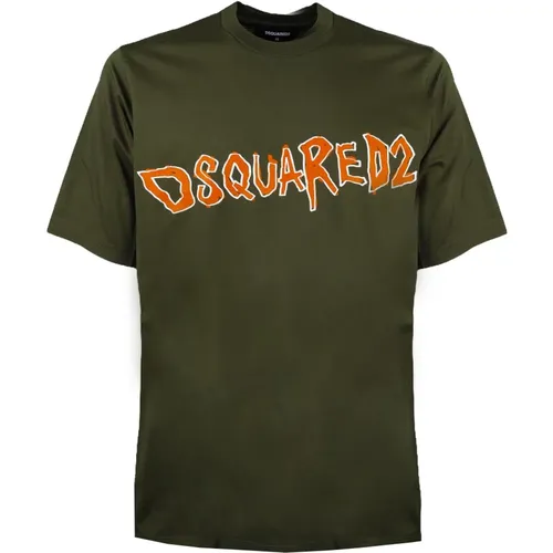 Baumwoll T-Shirt , Herren, Größe: XL - Dsquared2 - Modalova