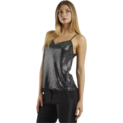 Pailletten Cami Top - V-Ausschnitt Stil , Damen, Größe: S - Molly Bracken - Modalova