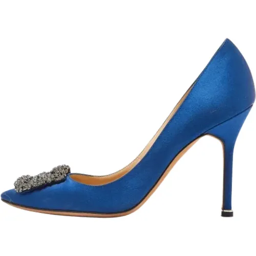 Pre-owned Satin heels , female, Sizes: 6 UK - Manolo Blahnik Pre-owned - Modalova