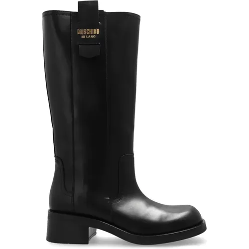 Lederstiefel , Damen, Größe: 36 EU - Moschino - Modalova