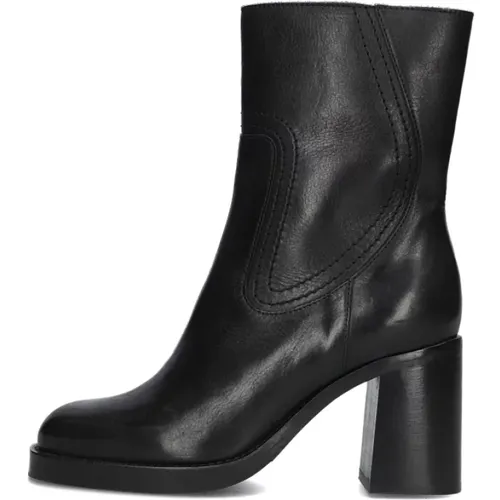 Schwarze Leder-Stiefeletten Avery Kate , Damen, Größe: 39 EU - Via Vai - Modalova