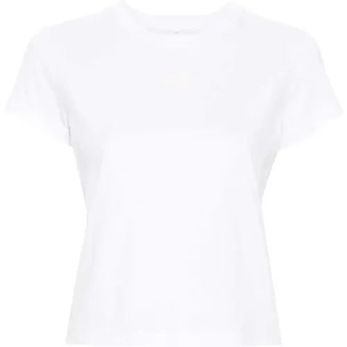 Weißes Logo Crew Neck Baumwoll T-shirt - alexander wang - Modalova