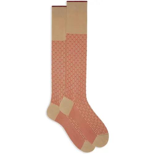 Lilienmotiv lange Baumwollsocken , Herren, Größe: L - Gallo - Modalova