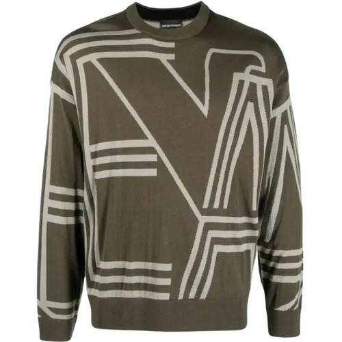 Logo Pullover with Maxi Design , male, Sizes: XL, M, S - Emporio Armani - Modalova