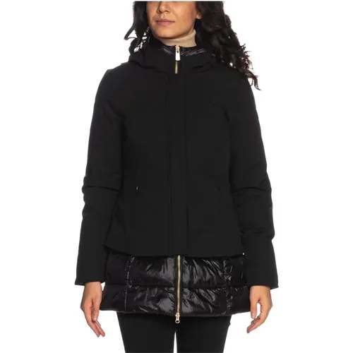 Schwarzer synthetischer Mantel für Frauen , Damen, Größe: M - YES ZEE - Modalova