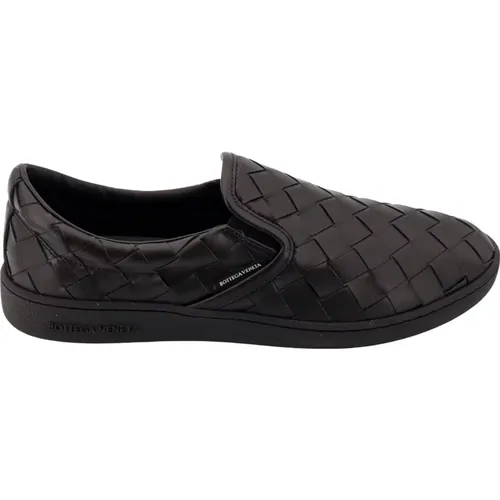 Schwarze Ledersneakers mit elastischen Bändern , Herren, Größe: 42 EU - Bottega Veneta - Modalova