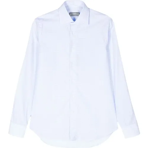 Light Blue Gingham Checkered Shirt , male, Sizes: M, XL, 5XL, L, 3XL - Canali - Modalova