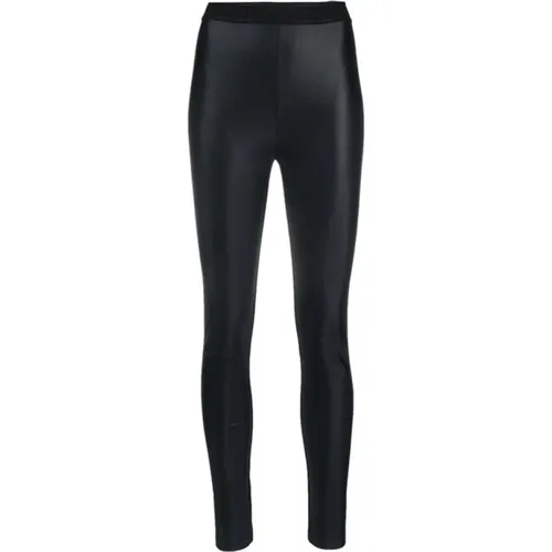 Glänzende High-Waisted Leggings , Damen, Größe: 2XS - Versace Jeans Couture - Modalova